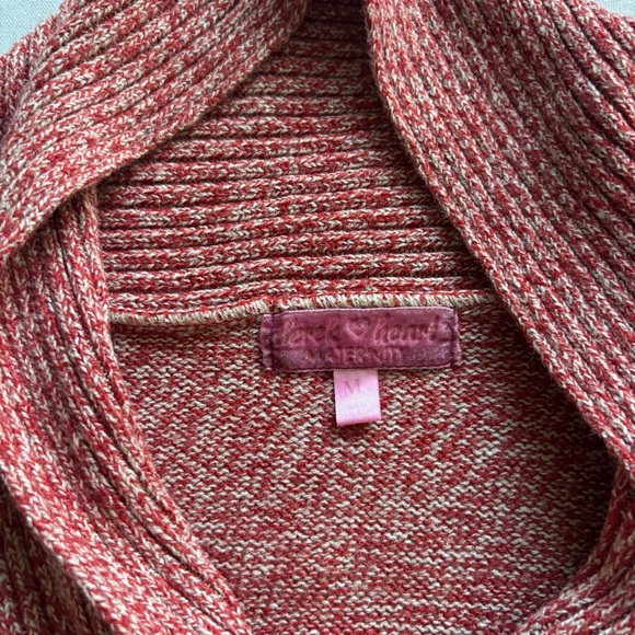 Derek Heart Red Knit Sweater M | Cozy Shawl Collar Pullover - Picture 3 of 9